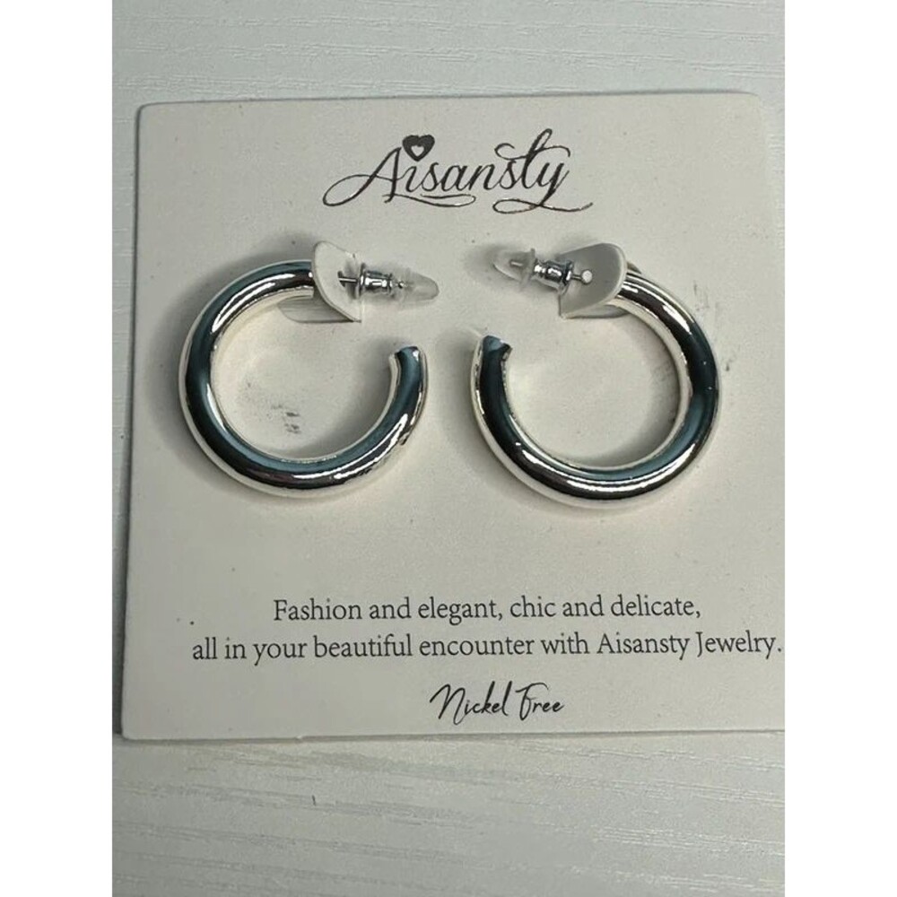 Silver 30mm hoop earrings New
